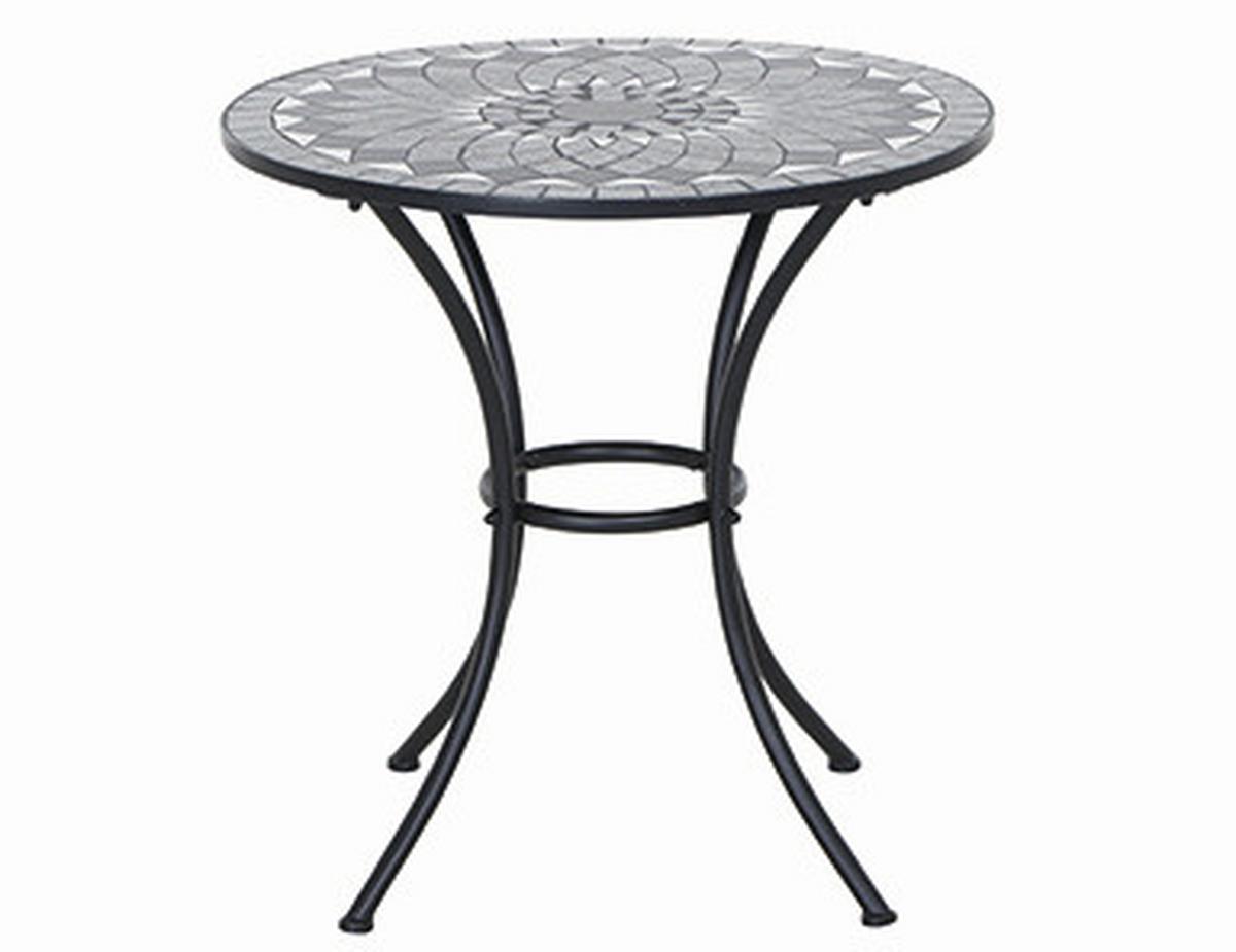 Gartentisch J53788 - Schwarz, KONVENTIONELL, Keramik/Metall (70/70/71cm) - Siena Garden