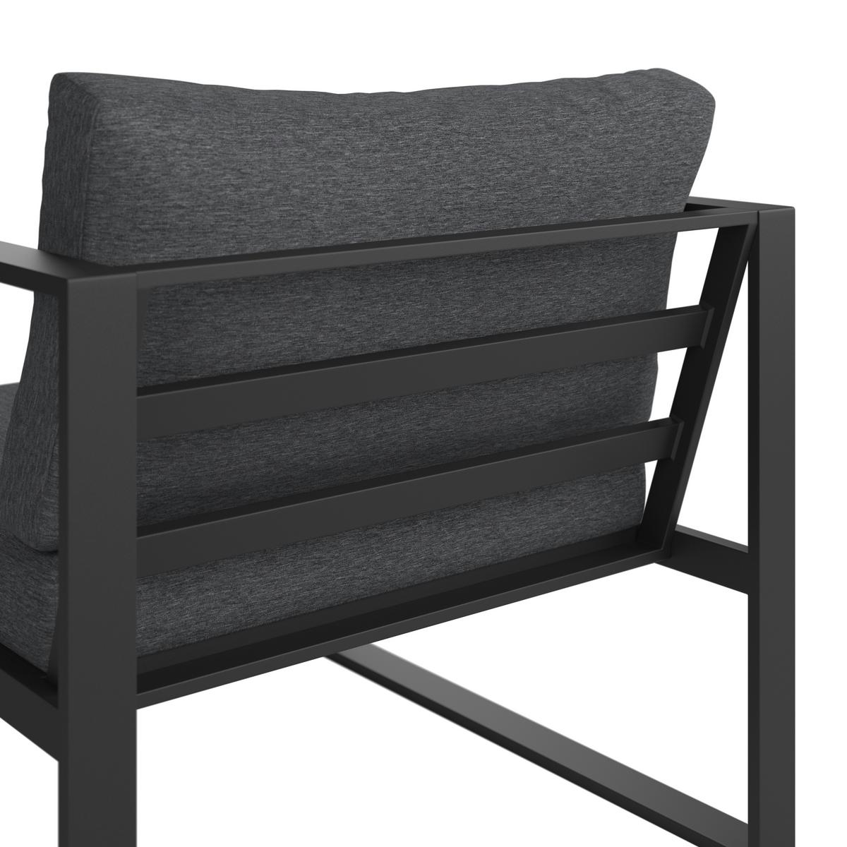 Loungegarnitur Almeria - Anthrazit, MODERN, Glas/Textil - Beldano