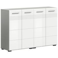 Midischrank Copa Grau Weiß Hg B: 120 Cm - Weiß Hochglanz/Schwarz, MODERN, Holzwerkstoff (120/80/30cm) - MID.YOU