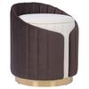 Hocker Corvin 125 - Beige/Goldfarben, Design, Textil (40/45cm) - Kayoom