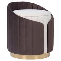 Hocker Corvin 125 - Beige/Goldfarben, Design, Textil (40/45cm) - Kayoom