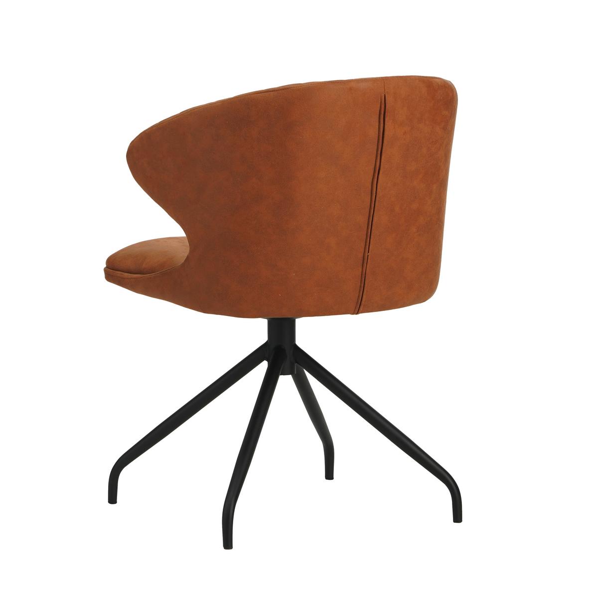 Armlehnstuhl Calais Cognac B: 56 cm - Cognac/Schwarz, MODERN, Textil/Metall (56/80/44cm) - MID.YOU