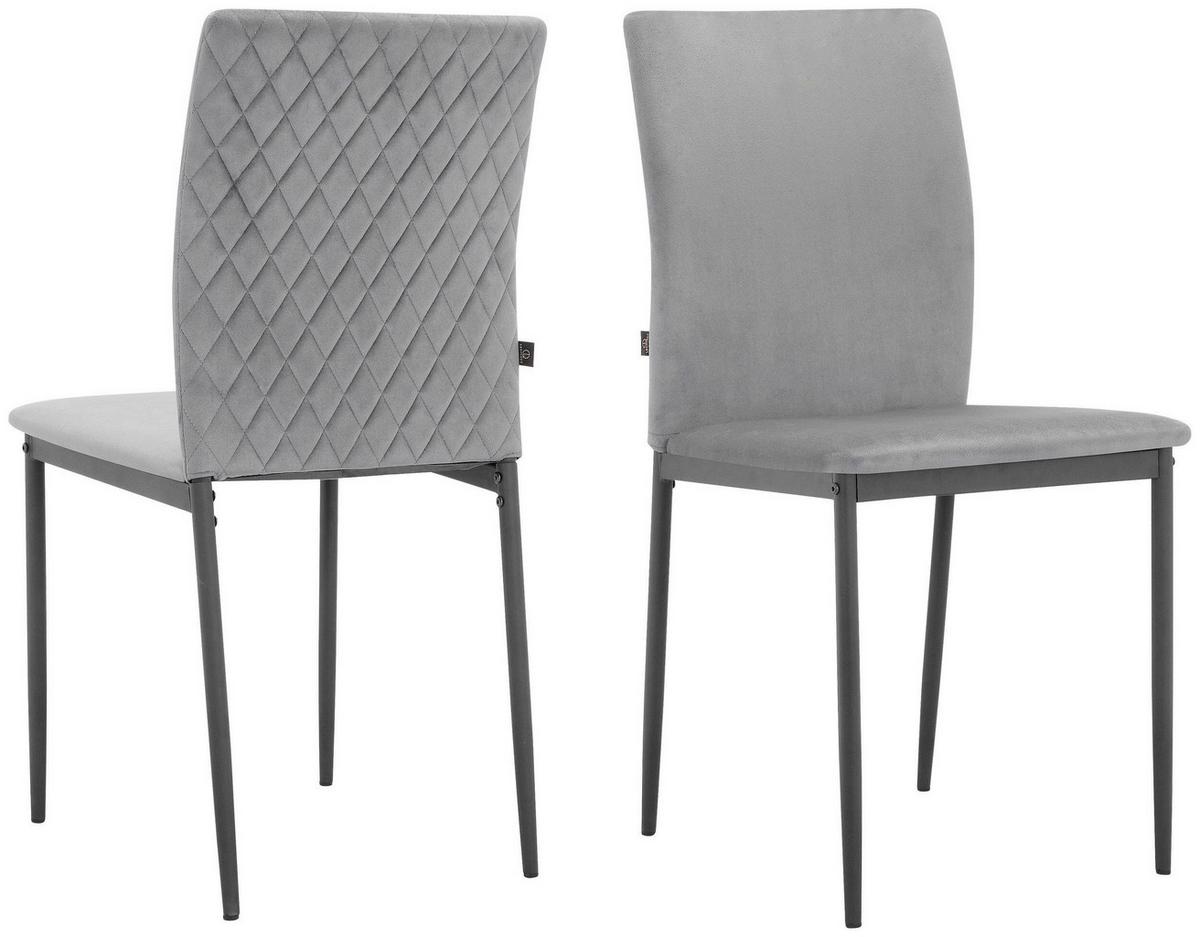 Stuhl-Set Pavia Anthrazit B: 44cm 4--Teilig - Anthrazit/Schwarz, Design, Textil/Metall (44/88/51cm) - MID.YOU