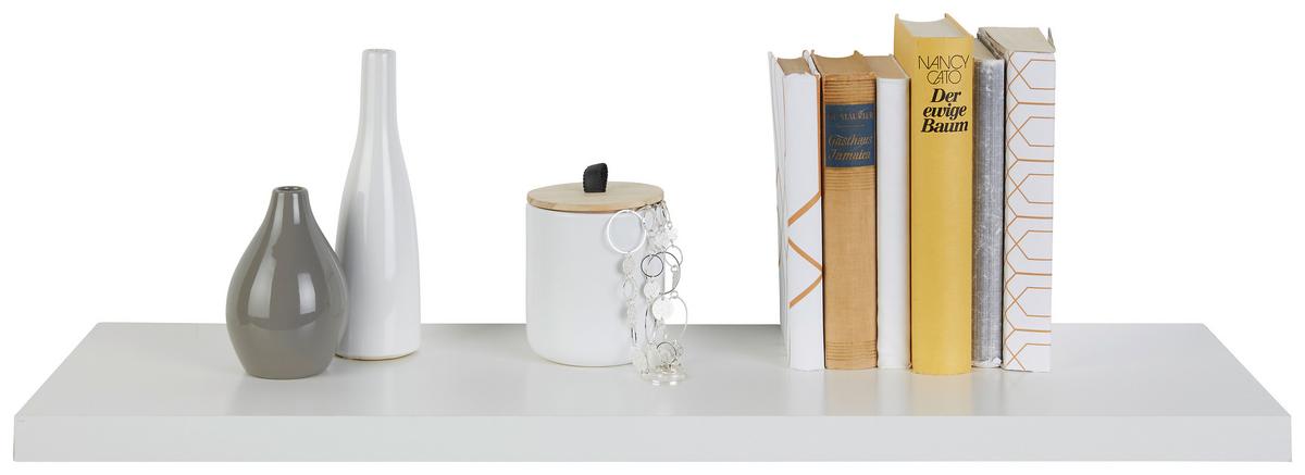 Nástěnná police YOUNG v bílém dekoru - bílá, Konvenční, kompozitní dřevo (78/3/25cm)