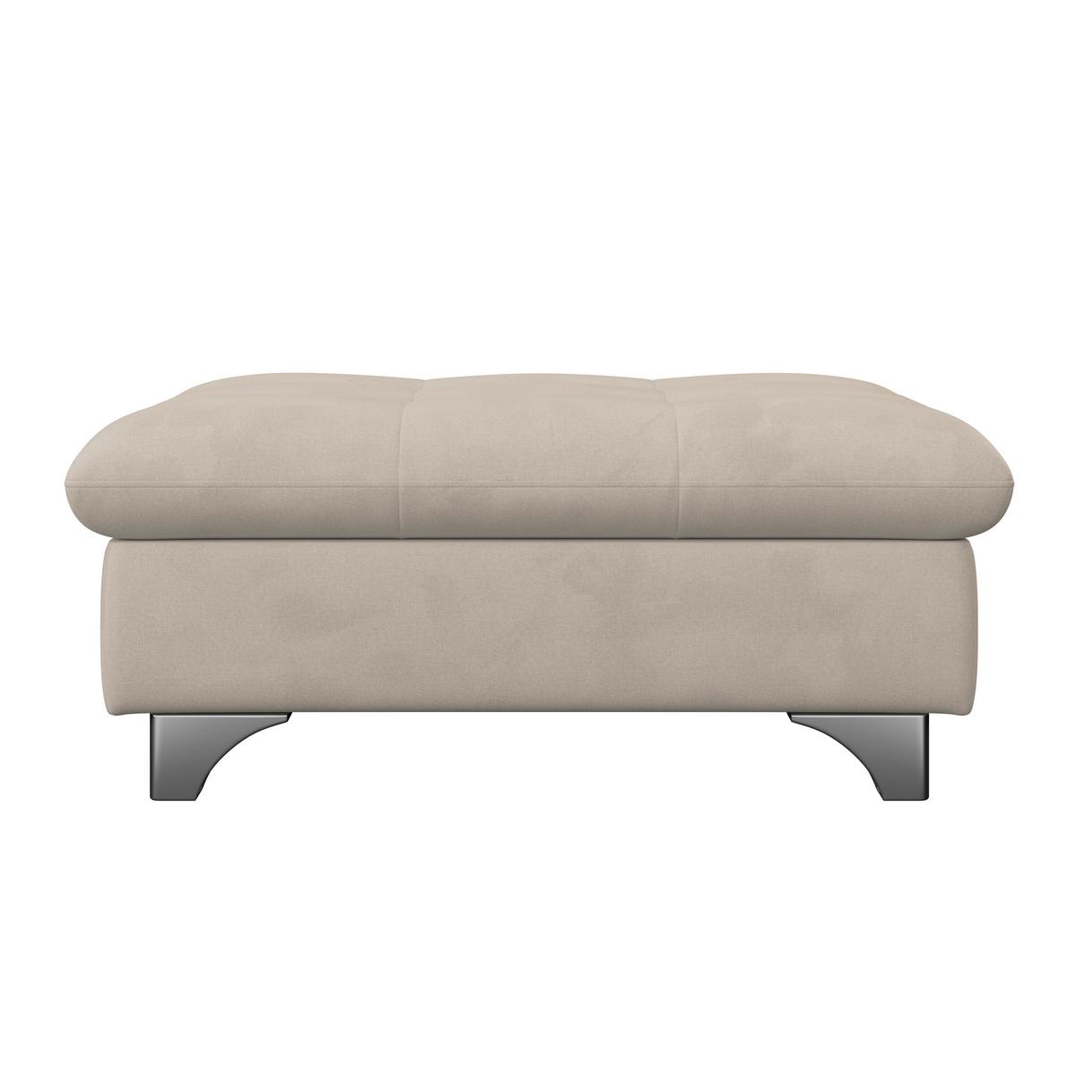 Hocker Gemini Naturfarben, B: 108cm - Chromfarben/Naturfarben, KONVENTIONELL, Textil (108/46/108cm)