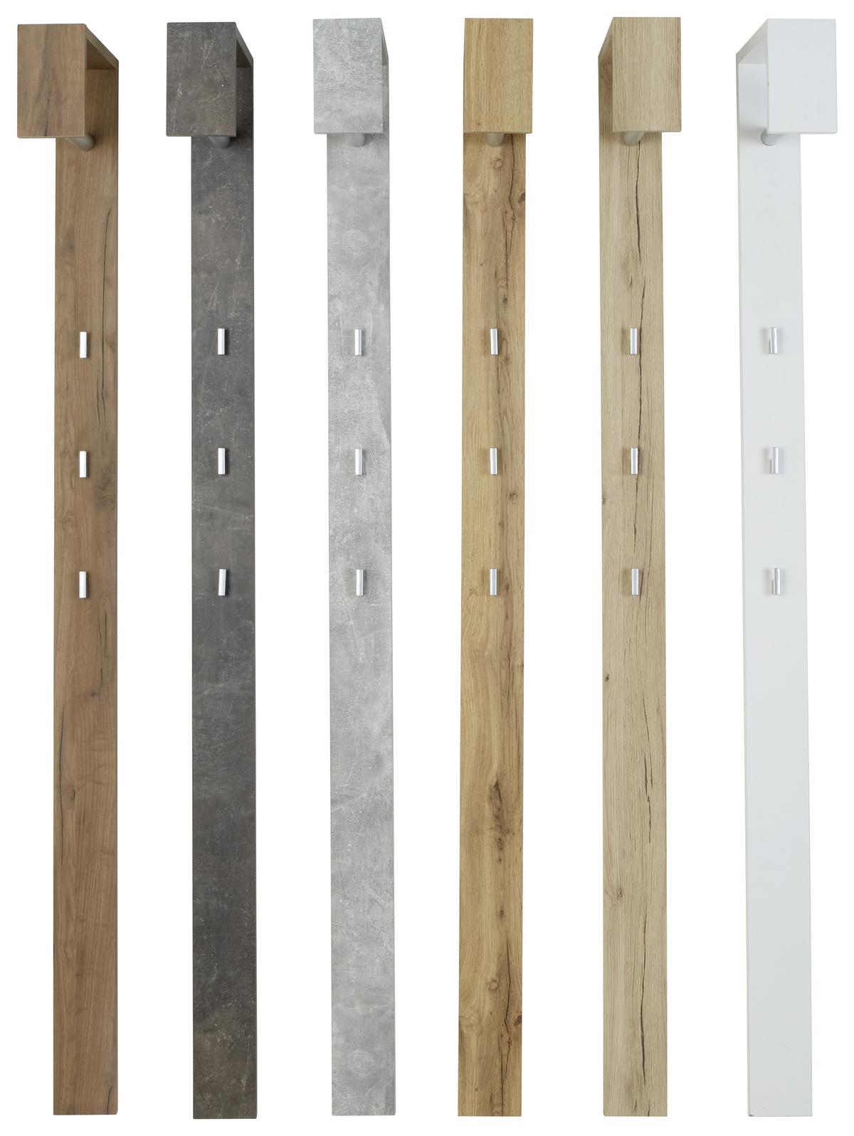 Garderobenpaneel Eiche Dekor Kleiderstange 3 Haken B: 10 Cm - Eichefarben, MODERN, Holz (10/170/33cm)