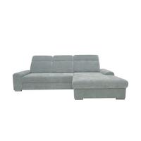 Rohová sedačka MALAGA, pravá, stříbrná žinylka - barvy stříbra/barvy chromu, Konvenční, kov/dřevo (286/203cm) - Ondega