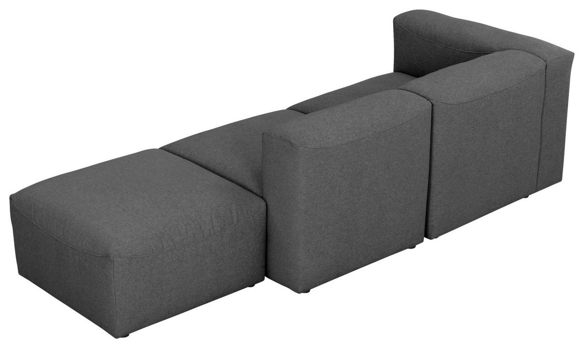 Ottomane Lena Anthrazit Mit Echtem Rücken - Anthrazit, Design, Textil (250/73/100cm) - Max Winzer