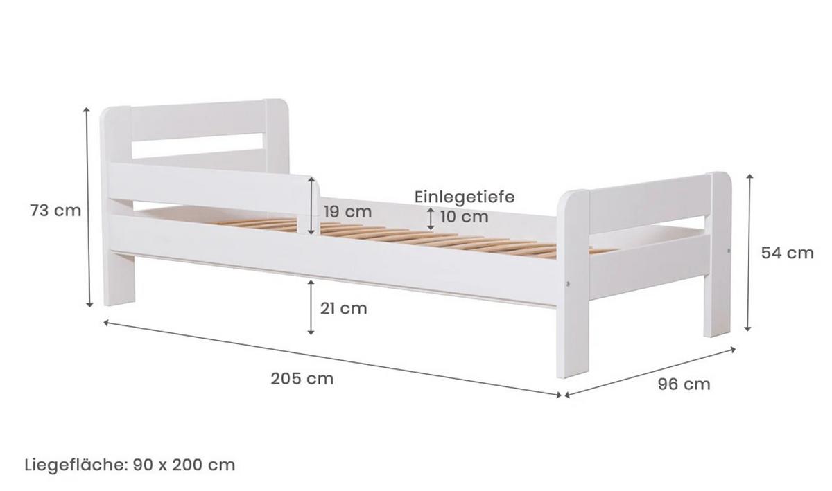 Bett Bennet Hellgrau inkl. Bettkasten, 90x200 cm - Hellgrau, MODERN, Holz (90/200cm) - Livetastic