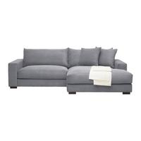Rohová sedačka PEDRO, pravá, sivý menčester - sivá, Modern, textil (265/180cm) - Mömax