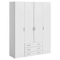 Kleiderschrank Space, Weiß, B: 154 Cm - Weiß, Basics, Holzwerkstoff (154/200,4/49,5cm) - MID.YOU