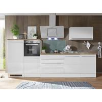 Küchenzeile Premium Mit Geräten B: 320 Cm Weiß/eiche - Eichefarben/Weiß, Basics, Holzwerkstoff (320cm) - Respekta