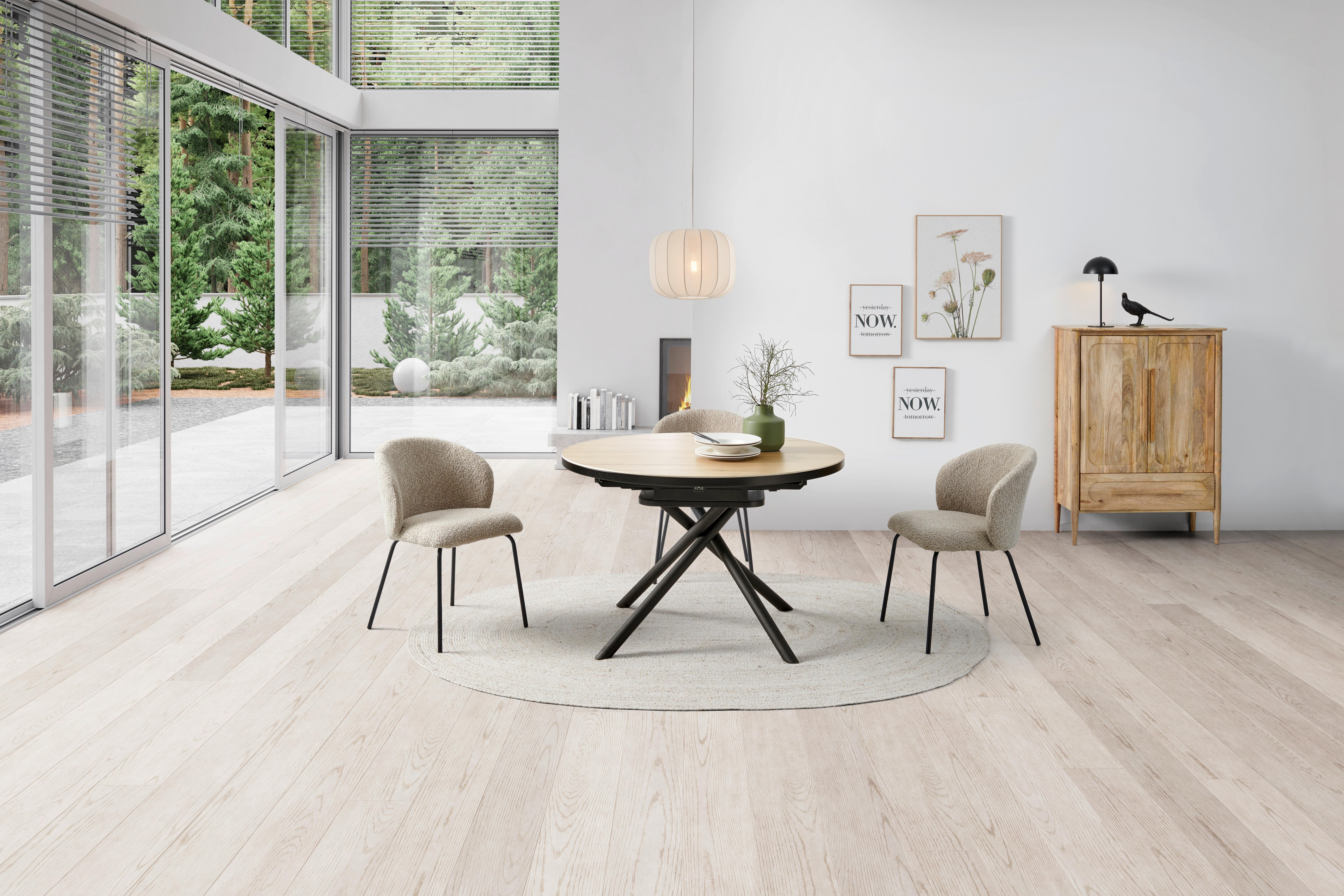 Esstisch Tuana - Bernsteinfarben/Schwarz, LIFESTYLE, Keramik/Holzwerkstoff (120-160/76/120cm) - MID.YOU