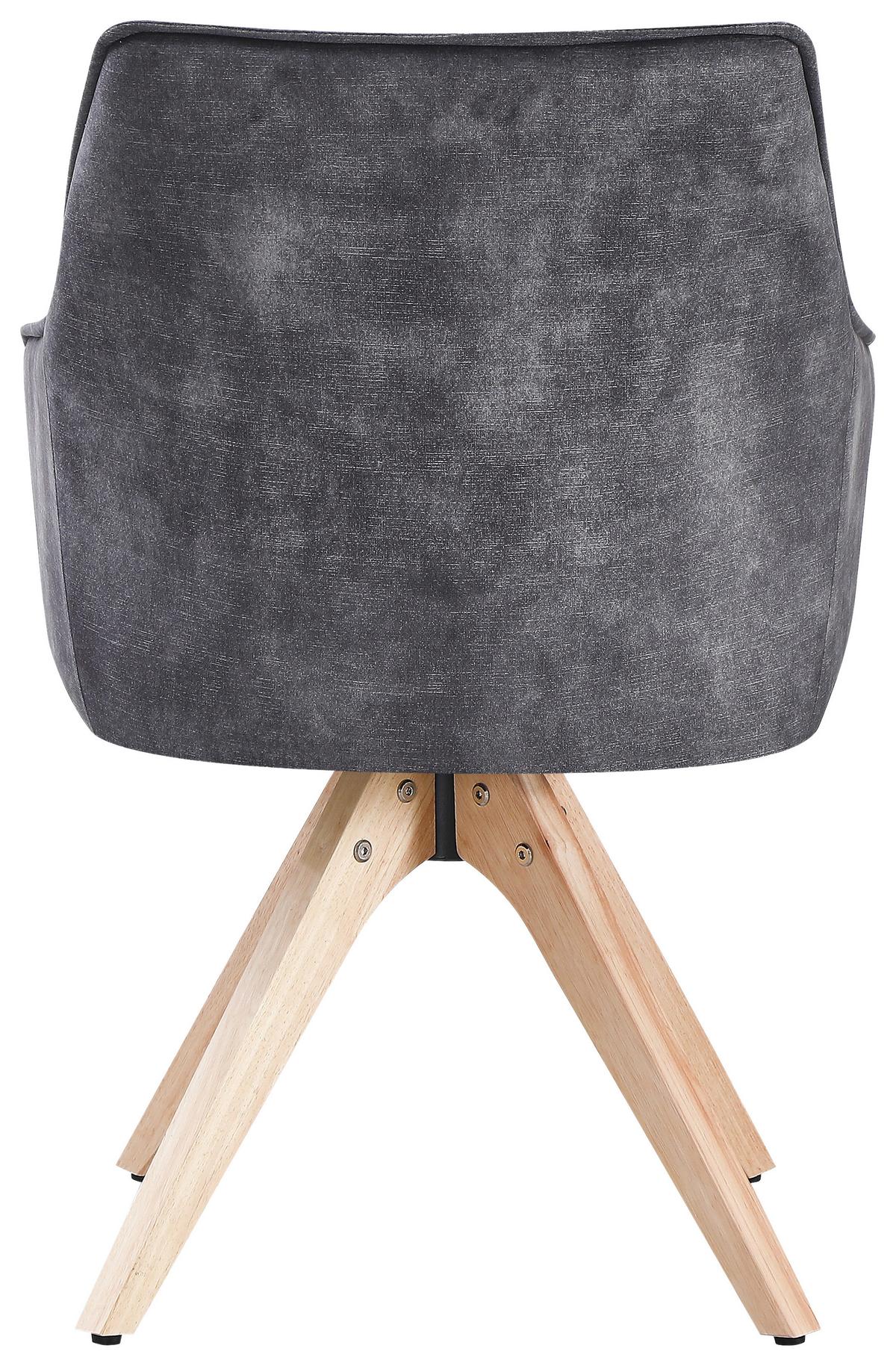 Vierfußstuhl Lisa Schwarz Echtholz Beine - Schwarz/Naturfarben, KONVENTIONELL, Holz/Textil (62/83/63cm)