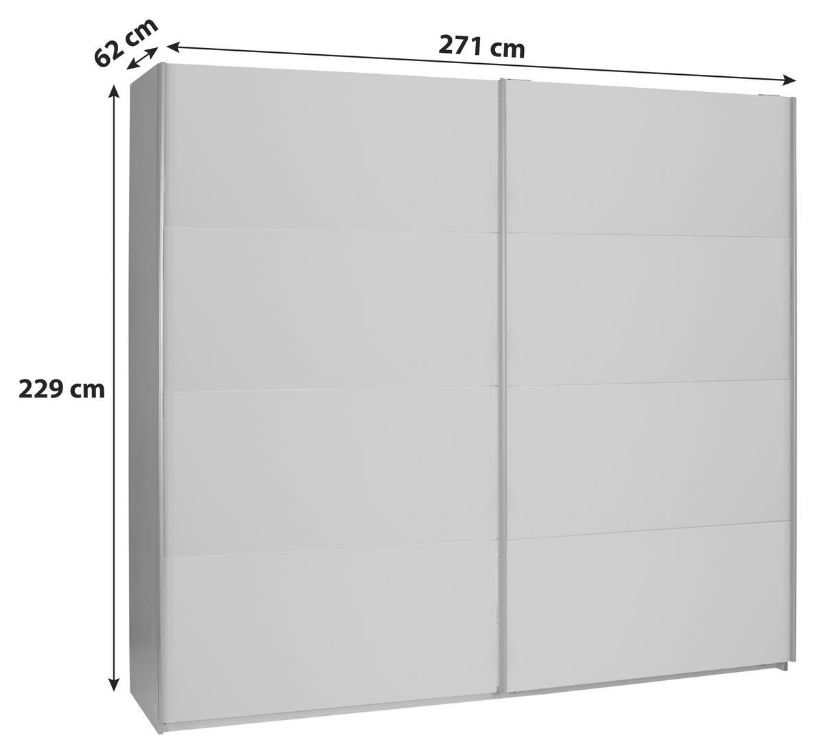 Skříň s posuvnými dveřmi Feldkirch 9, 271/229 cm - tmavě šedá/vysoce lesklá šedá, Moderní, kov/kompozitní dřevo (271/229/62cm)