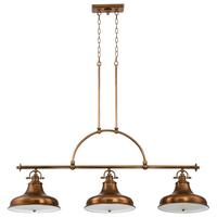 Hängeleuchte H: ca. 73 cm 3-Flammig Messingfarben - Messingfarben, Design, Glas/Metall (133.3/73/34.3cm) - Elstead Lighting