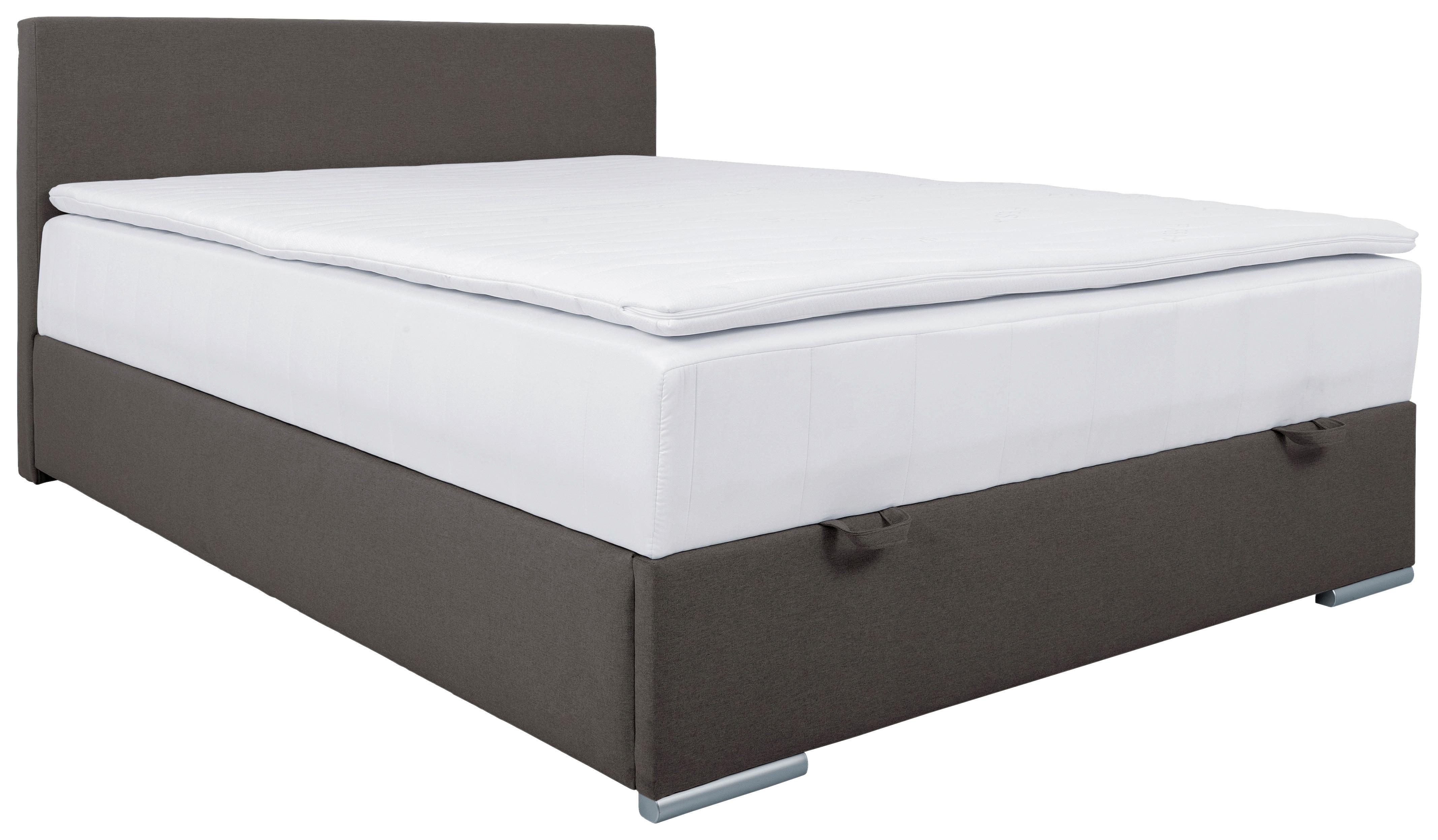 Polsterbett Cosi 140 - Chromfarben/Anthrazit, KONVENTIONELL, Holz/Textil (140/200cm)