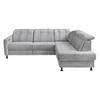 Ecksofa Minori Chenille Silberfarben, S: 270x198 cm - Silberfarben/Schwarz, MODERN, Textil (270/198cm) - Livetastic