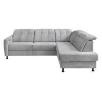 Ecksofa Minori Chenille Silberfarben, S: 270x198 cm - Silberfarben/Schwarz, MODERN, Textil (270/198cm) - Livetastic
