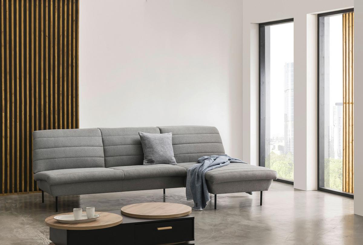 Ecksofa Looks Ix - Graubraun/Schwarz, Design, Textil (214/168cm) - LOOKS by W.Joop