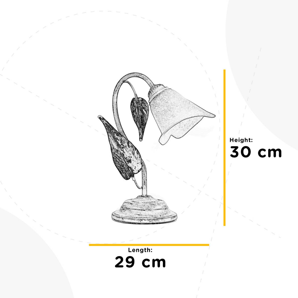 Tischleuchte 4647/l - Natur, Glas/Metall (29/35cm)