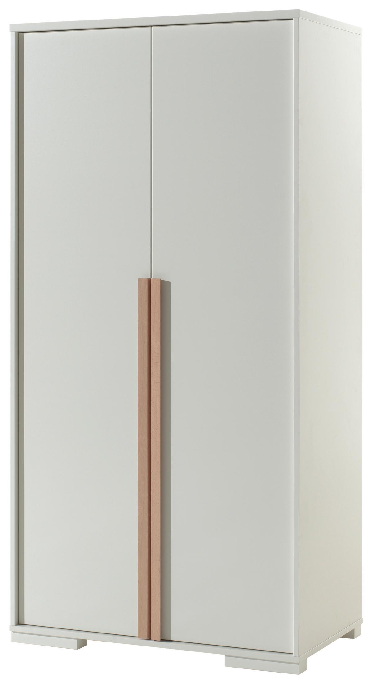 Skriňa s otočnými dverami LONDON - farba buka/biela, Modern, drevo/kompozitné drevo (98,5/195,2/56cm) - MID.YOU
