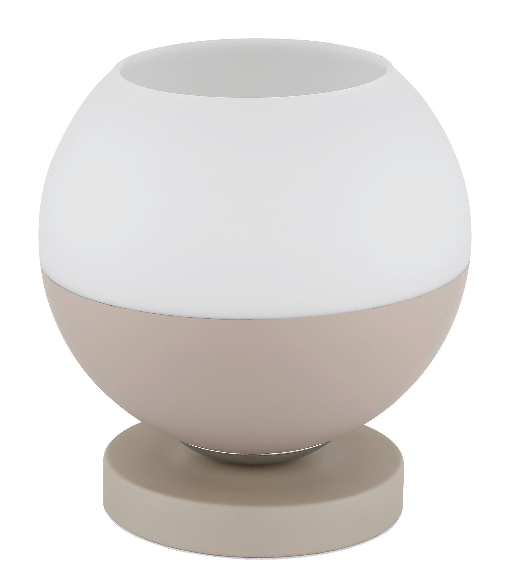 Tischleuchte Exkl. 1xe27, 60w - Sandfarben/Beige, Design, Glas/Textil (20/21cm) - Globo