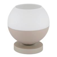 Tischleuchte Exkl. 1xe27, 60w - Sandfarben/Beige, Design, Glas/Textil (20/21cm) - Globo