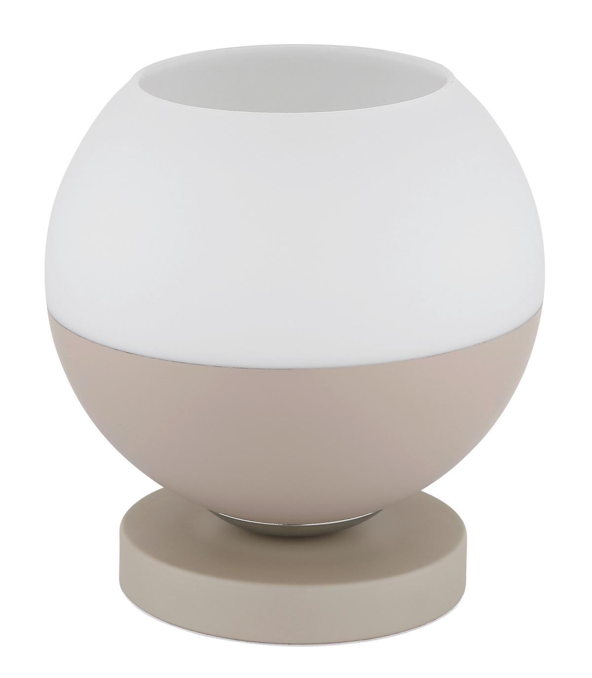 Tischleuchte Exkl. 1xe27, 60w - Sandfarben/Beige, Design, Glas/Textil (20/21cm) - Globo