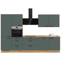 Küchenleerblock Easytouch High-Line, H8 Links - Dunkelgrün/Eichefarben, MODERN, Holzwerkstoff (330cm) - Nobilia