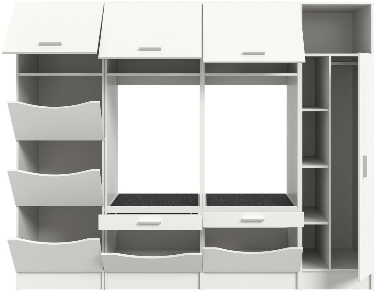 Prádelna Free bílá - bílá, Basics, kompozitní dřevo (233/195/68cm) - MID.YOU