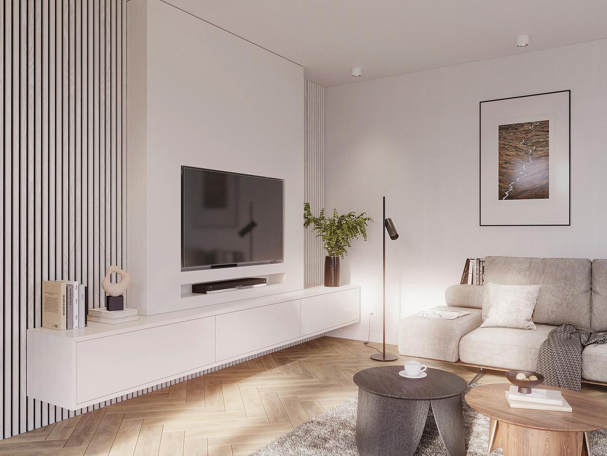 Akusztikus Panel Decowall 260/30cm - fehér, Modern, műanyag/faalapú anyag (30/260/1,7cm)