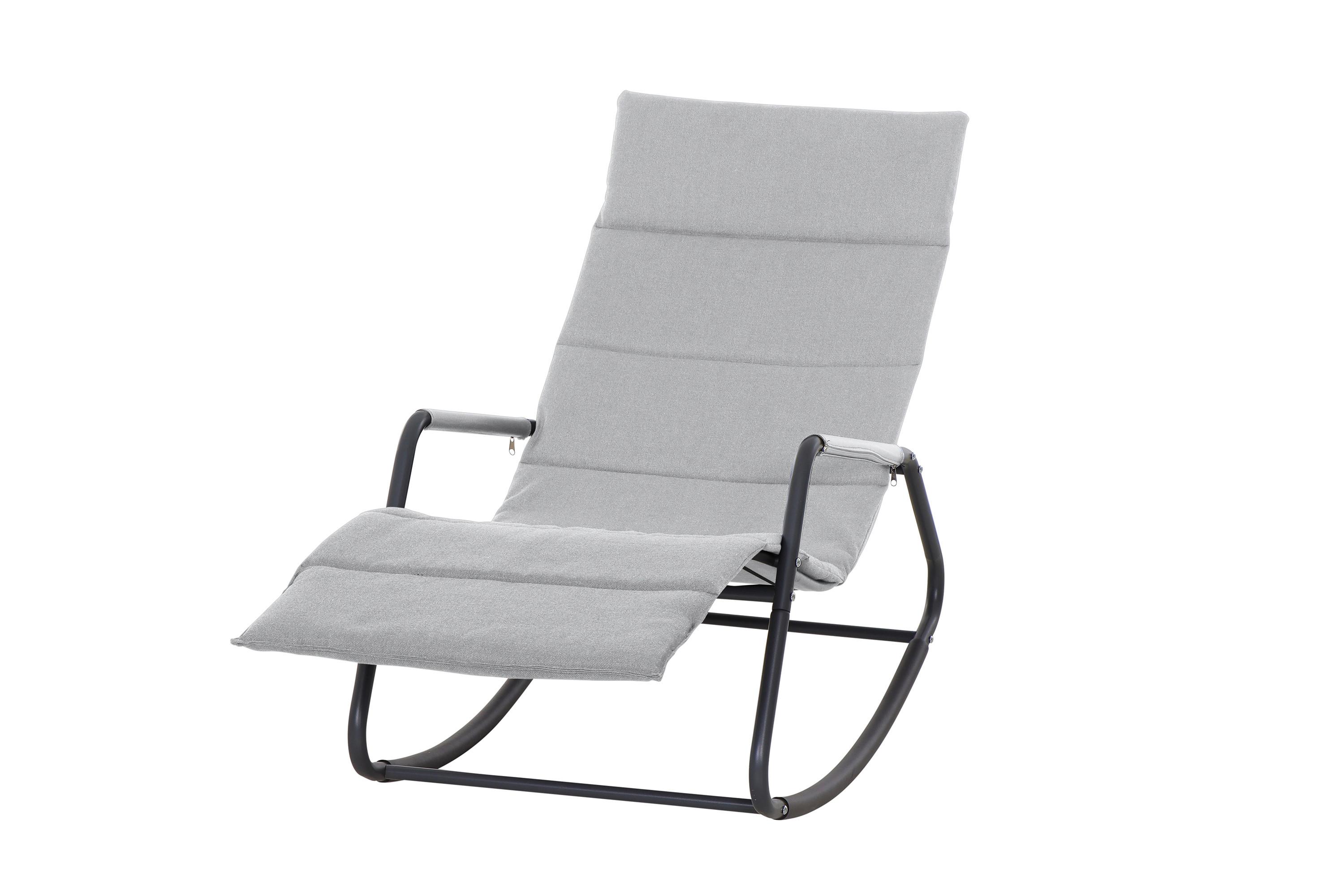 Schaukelliege Metall/Kunststoff/Textil - Grau, KONVENTIONELL, Kunststoff/Textil (57/81/143cm) - Siena Garden