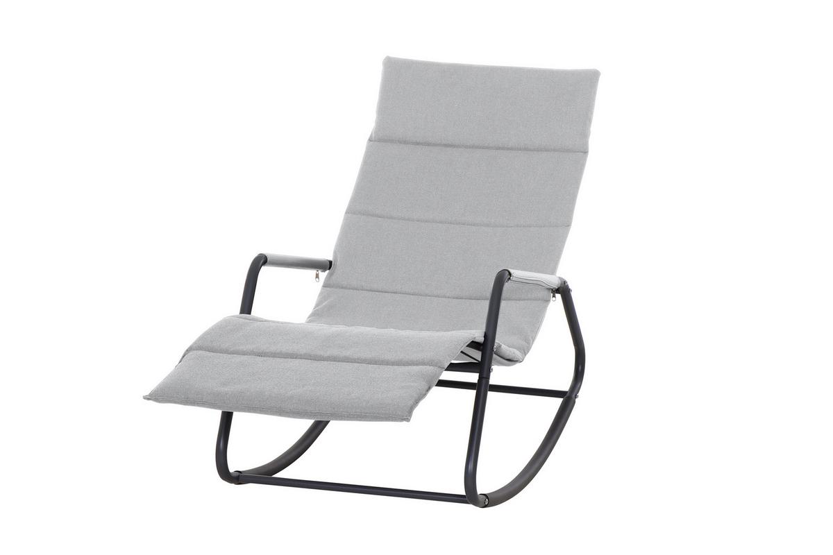 Schaukelliege Metall/Kunststoff/Textil - Grau, KONVENTIONELL, Kunststoff/Textil (57/81/143cm) - Siena Garden
