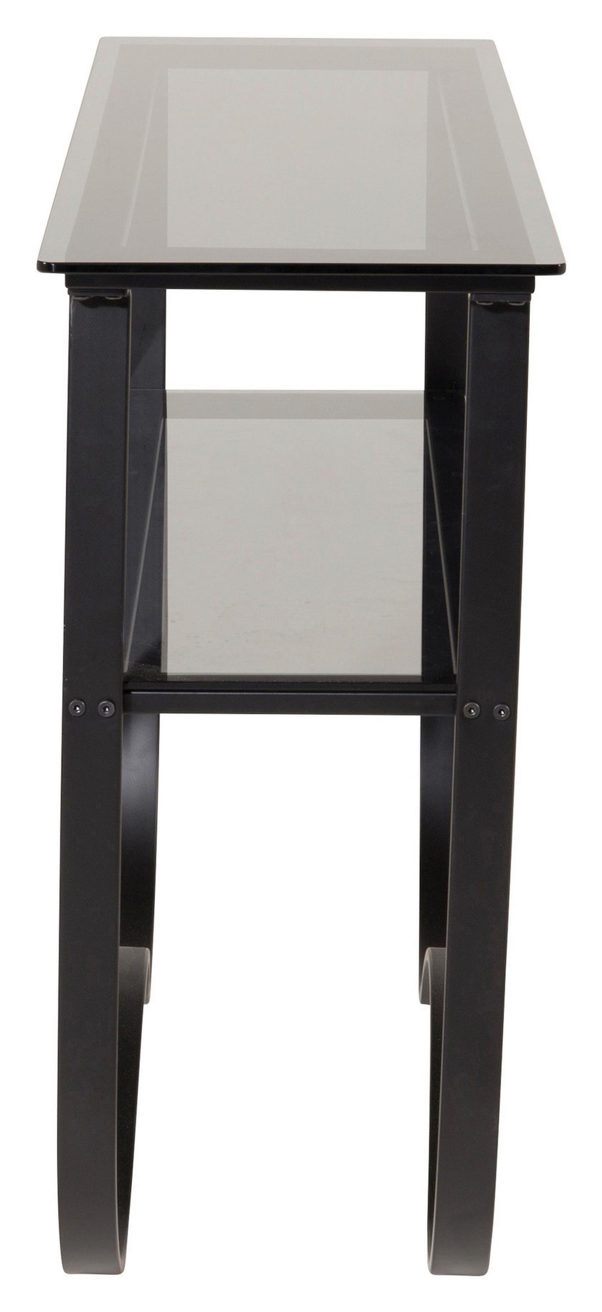 Beistelltisch Wavy - Schwarz, Design, Glas/Metall (117/33,5/76cm) - Livetastic