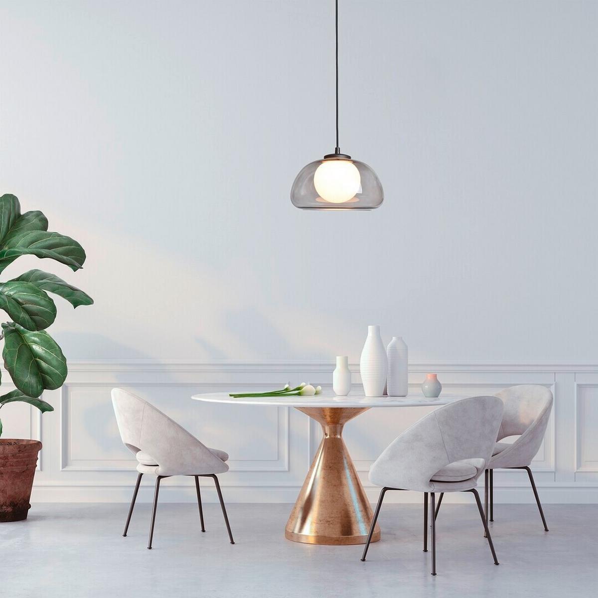 ZÁVĚSNÉ SVÍTIDLO ELOWEN - šedá/bílá, Moderní, kov/plast (25/150cm)