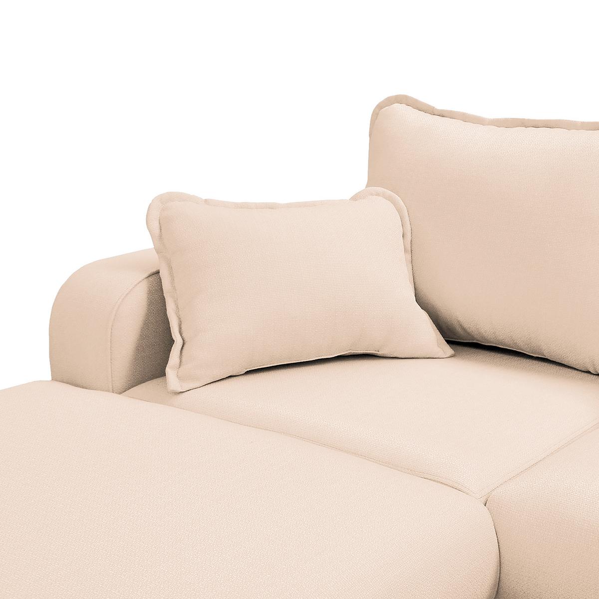 Wohnlandschaft Beata Ecru U: 170x296x167 cm - Wengefarben/Ecru, Design, Textil (170/296/167cm) - Livetastic