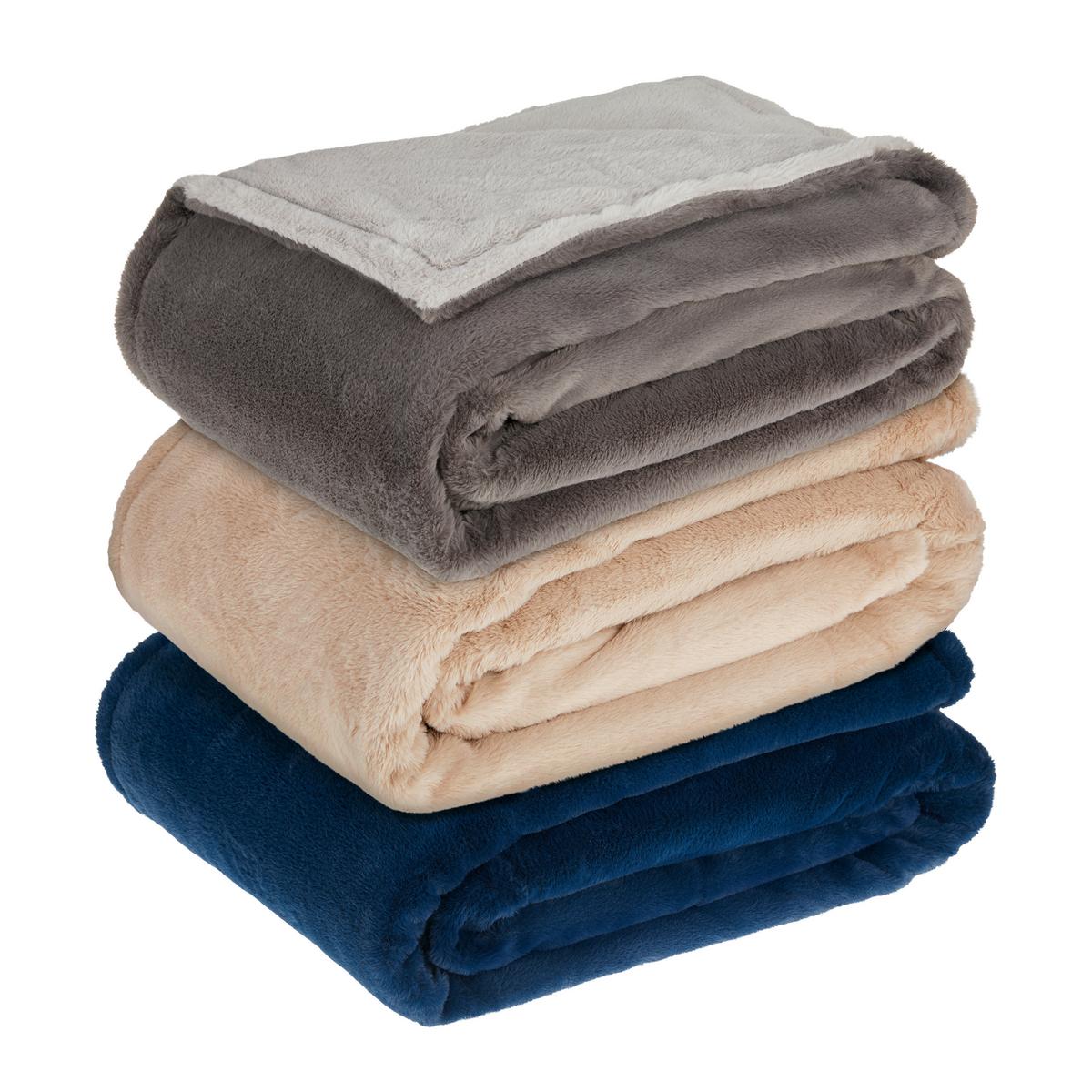 Kuscheldecke Cozy - Anthrazit/Silberfarben, MODERN, Textil (150/200cm) - Luca Bessoni