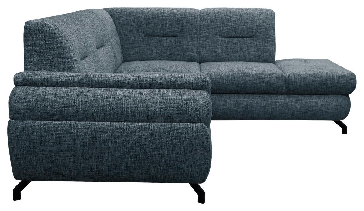 Ecksofa Imo Blau 274x201 cm - Blau/Schwarz, Design, Textil (274/201cm) - MID.YOU