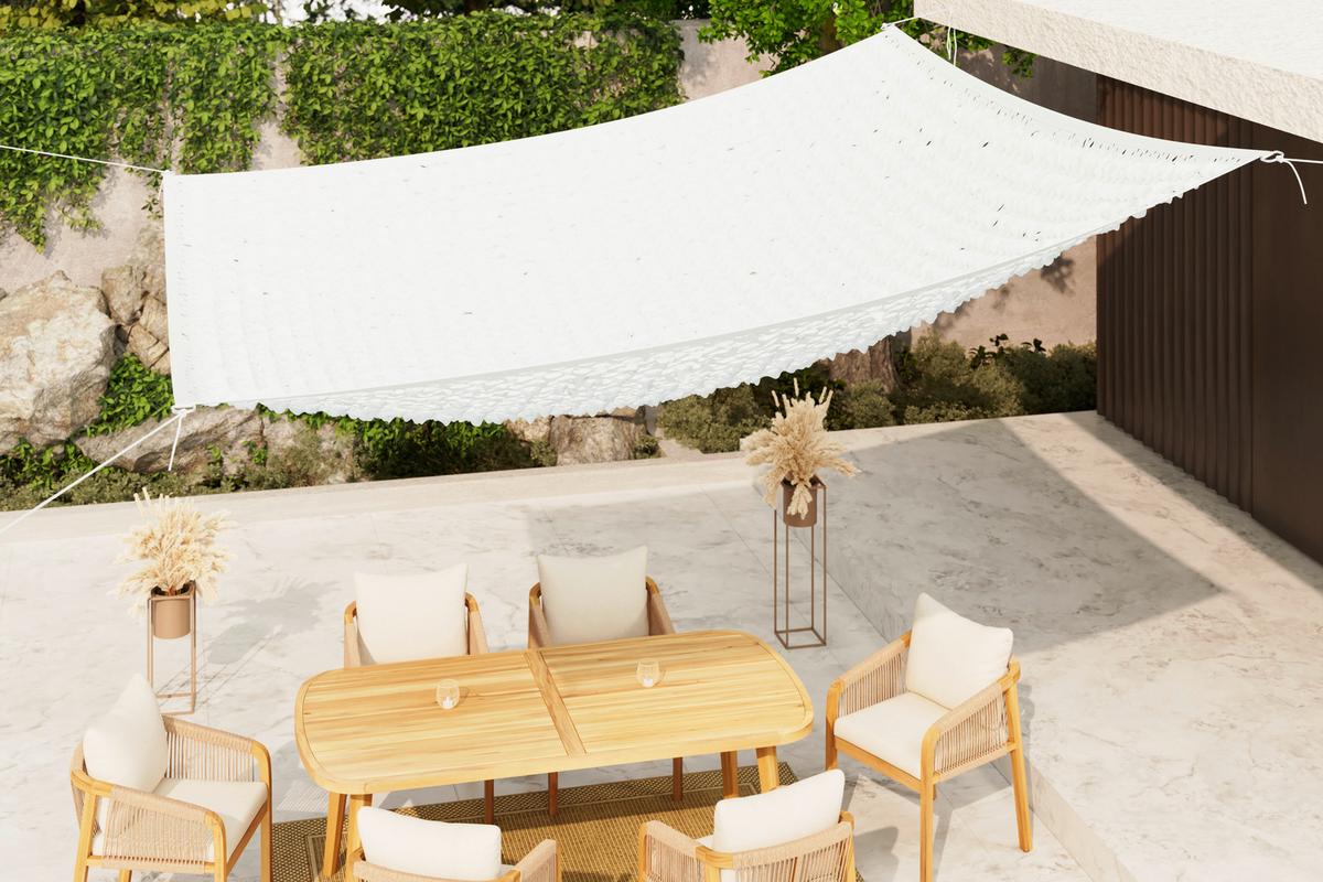 SLUNEČNÍ CLONA KE KOČÁRKU NETZI - bílá, Basics, textil (300/300cm)