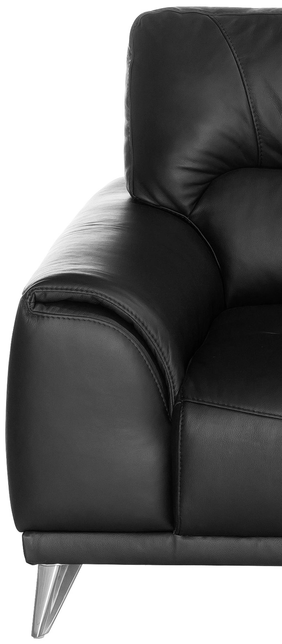 Zweisitzer-Sofa Frisco, Lederlook - Chromfarben/Schwarz, MODERN, Textil (166/92/96cm) - MID.YOU