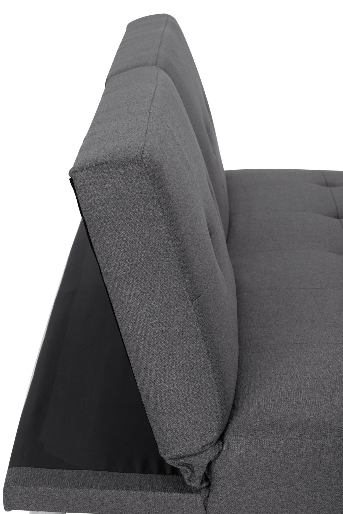 Schlafsofa Dunkelgrau Volos 178x88 cm - Dunkelgrau/Naturfarben, Basics, Textil (178/76/88cm) - MID.YOU