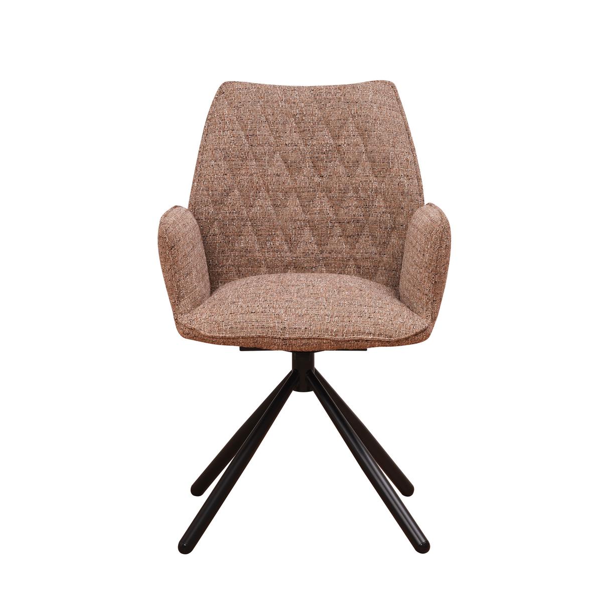 Armlehnstuhl-set Donny Beige B: 57,5 Cm - Beige/Schwarz, MODERN, Textil/Metall (57,5/92/52cm) - MID.YOU