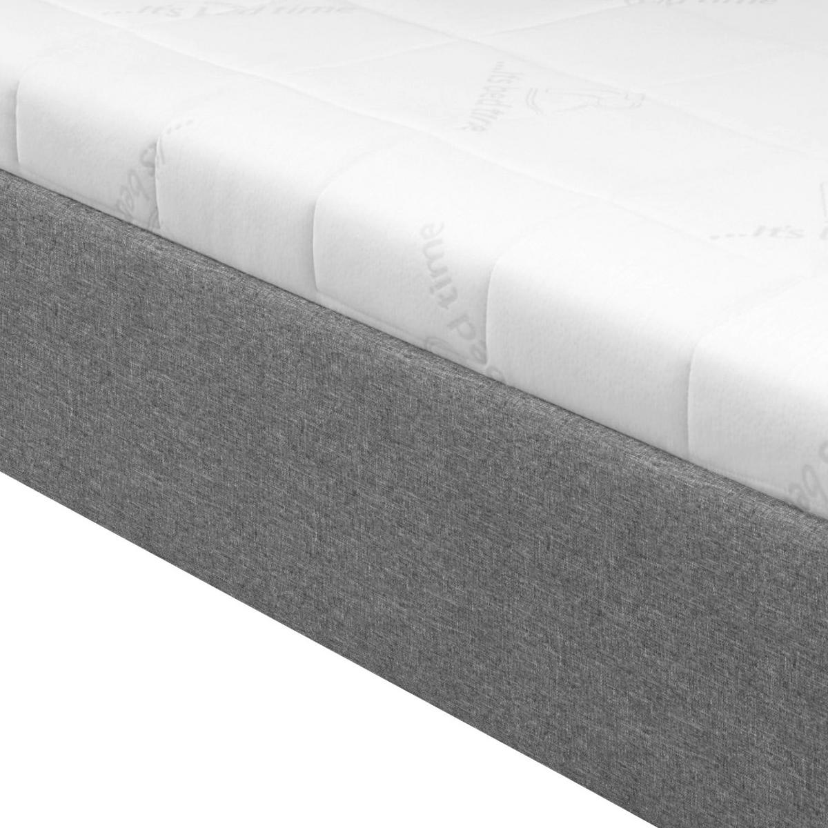 čalouněná postel STILO 140x200, úlož. prostor, šedá - šedá/bílá, dřevo/textil (140/200cm)