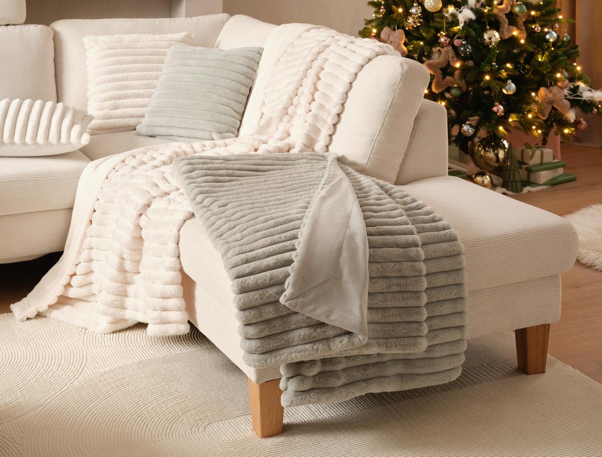 KOŽUŠINOVÁ DEKA MAUDI - prírodná farba, Konventionell, textil (150/200cm) - Mömax