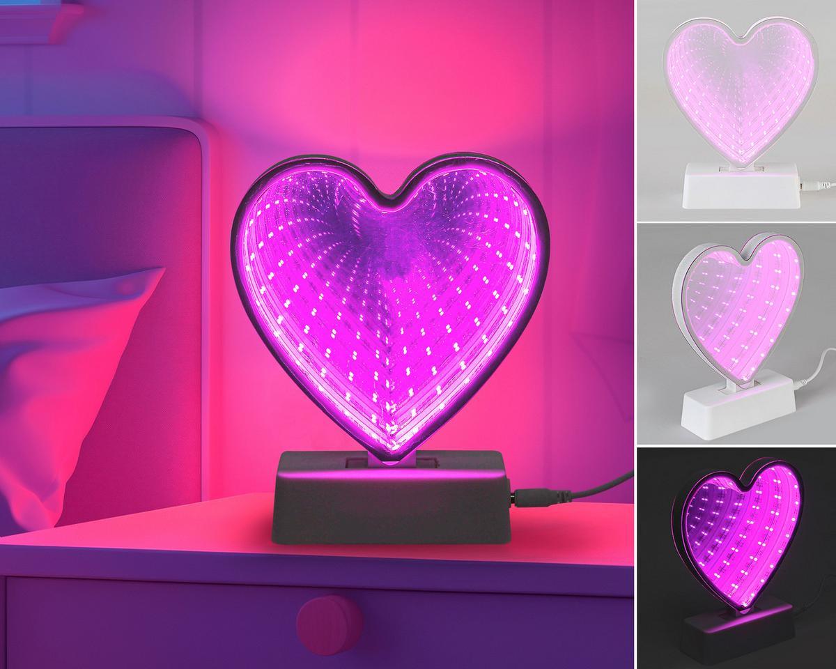 LED-Dekoleuchte Heart - Transparent/Weiß, Basics, Kunststoff (14,5/4,6/17,9cm) - Luca Bessoni