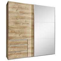 Schwebetürenschrank Mit Spiegel 250cm Level 36a, Eiche Dekor - Eichefarben, MODERN, Glas/Holzwerkstoff (250/216/65cm) - MID.YOU