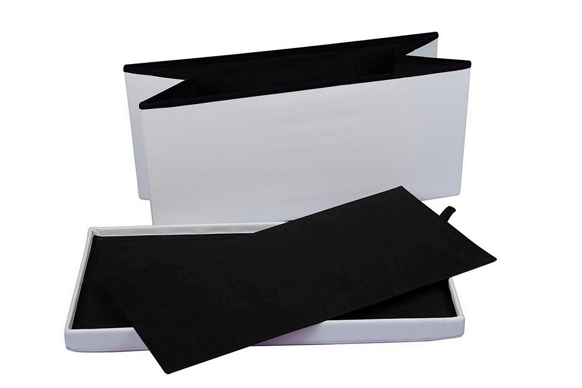 Sitztruhe Seatbox Weiß L: 76 cm Lederlook, mit Stauraum - Weiß, Basics, Kunststoff (76/38/38cm) - Echtwerk