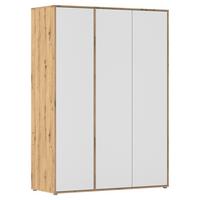 Drehtürenschrank Nabila Weiß Eiche Artisan Dek. - Weiß/Eiche Artisan, MODERN, Holzwerkstoff (140/194/53cm) - Rauch Möbel