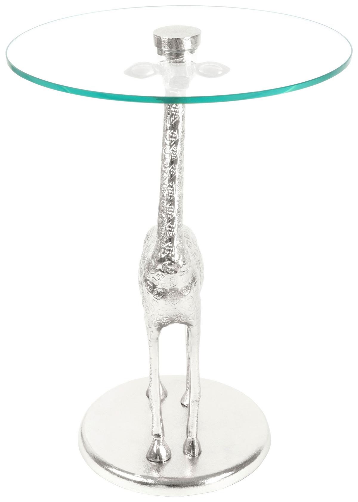 Beistelltisch Animalty 225 Silberfarben B: 58 Cm - Silberfarben, Design, Glas/Metall (40/40/58cm) - Kayoom